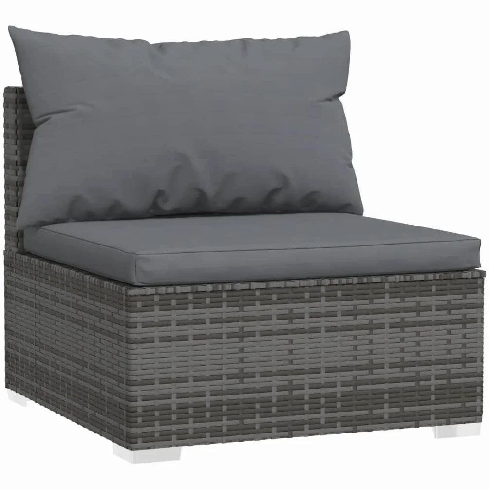Salon de Jardin 4 pcs Résine Tressée Gris Meubles de Jardin décontractés