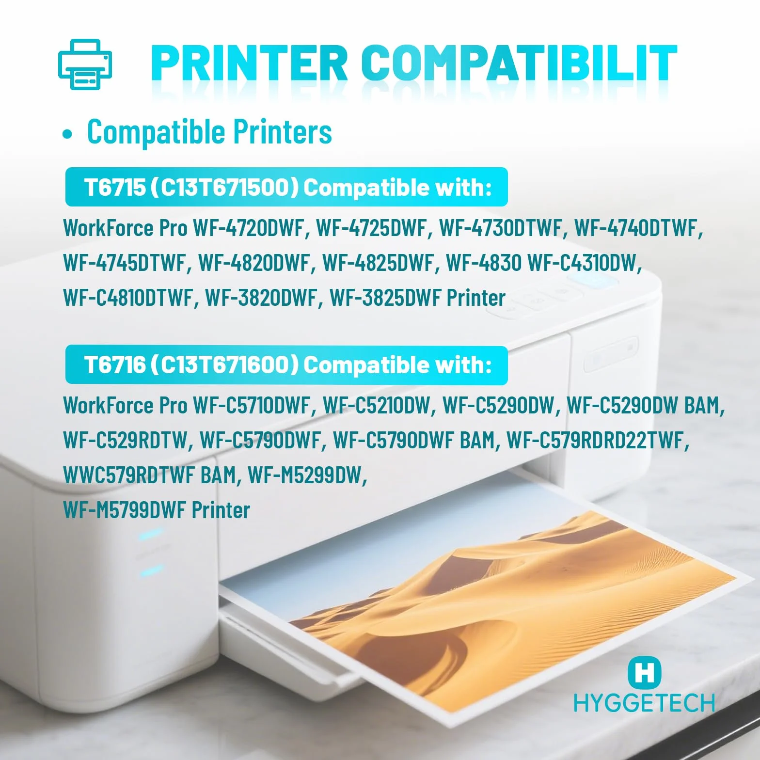 Epson Boîte d'entretien d'encre E6715 E6716 Remplacement pour Workforce Pro WF-4720 WF-4730 WF-4740 WF-3820 WF-4820 WF-4830 ET-8700