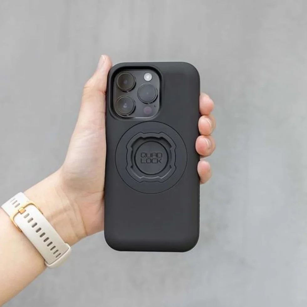 Quad Lock Rura Sterowa Widelca Motocyklowa Uchwyt Telefonu PRO Zestaw z Amortyzatorem Drgań i iPhone 15 Pro Max MAG Etui