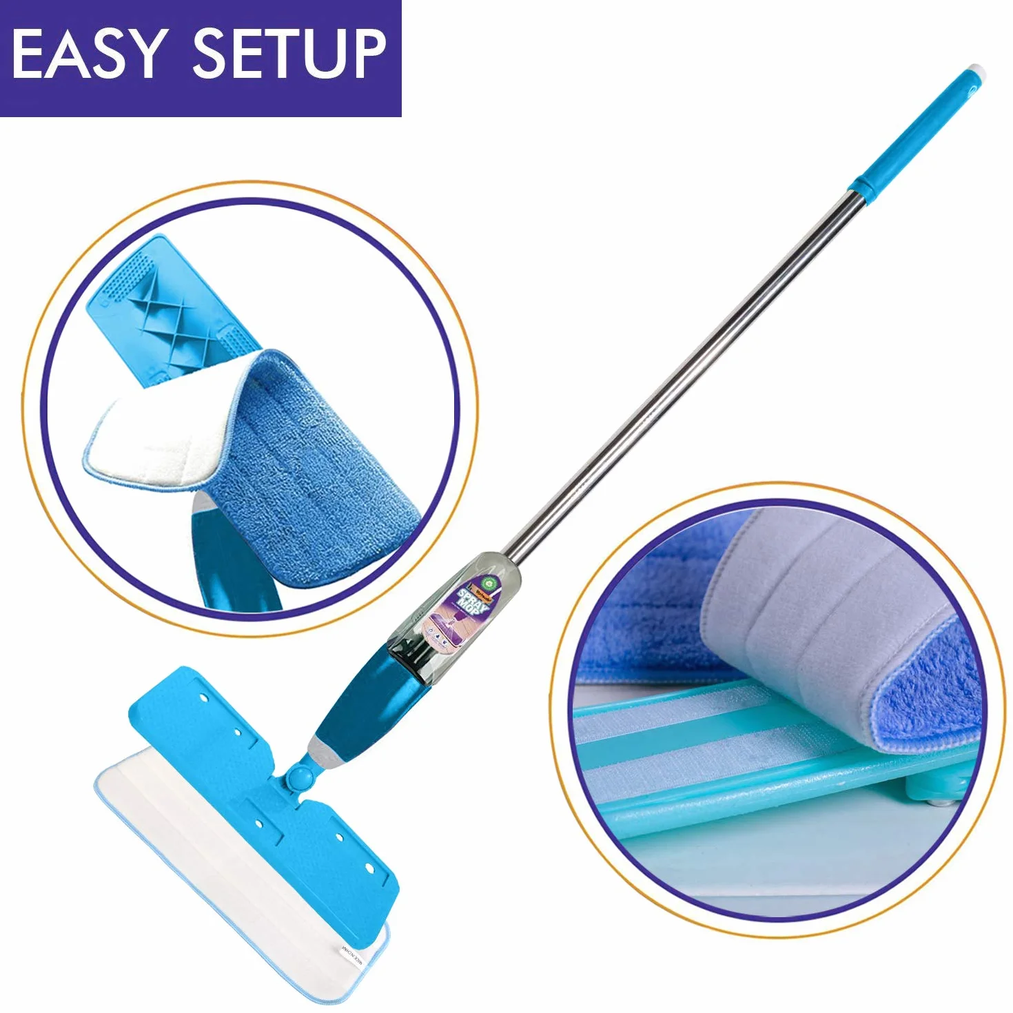 Vicloon 6pcs Mop Remplacement Housse Nettoyage Rechange Microfibre Balai Serpillères Spray