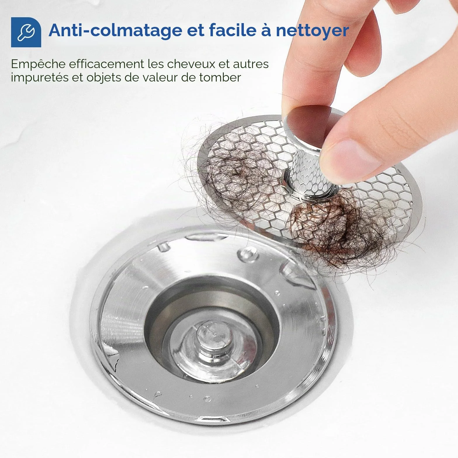 Bonde de Lavabo Universel 32-42mm, Bouchon Pop-Up Anti-Clogging et Anti-Odeur pour Salle de Bain Cuisine