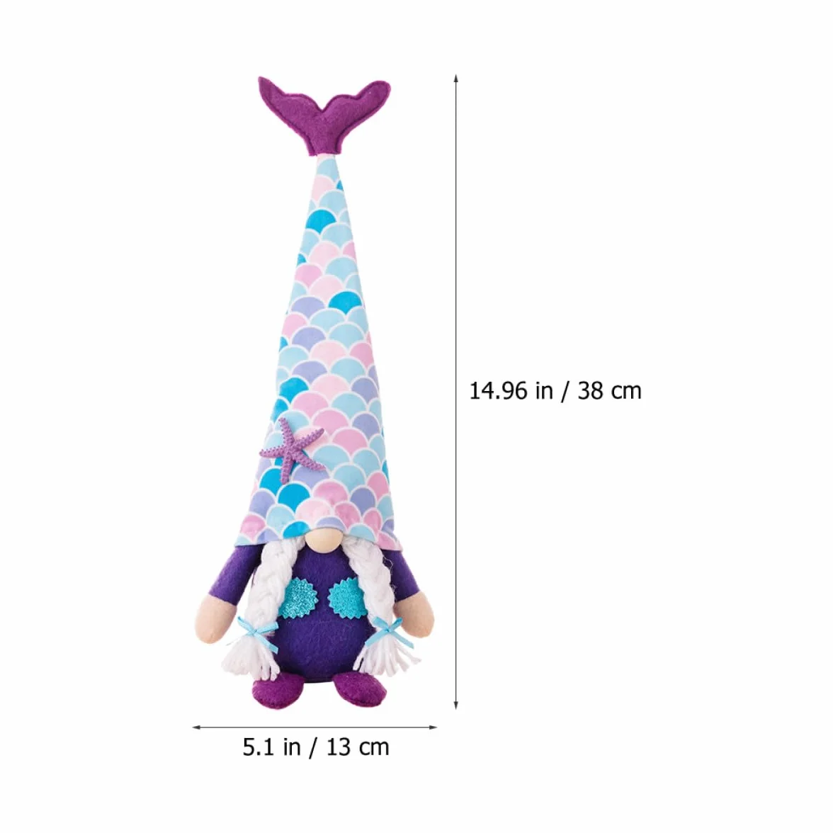 Poupée GNOME Sirène Décorative Queue de Sirène Rose Petite Taille pour Décoration Intérieure Ornement Océanique Maison Fête Plage