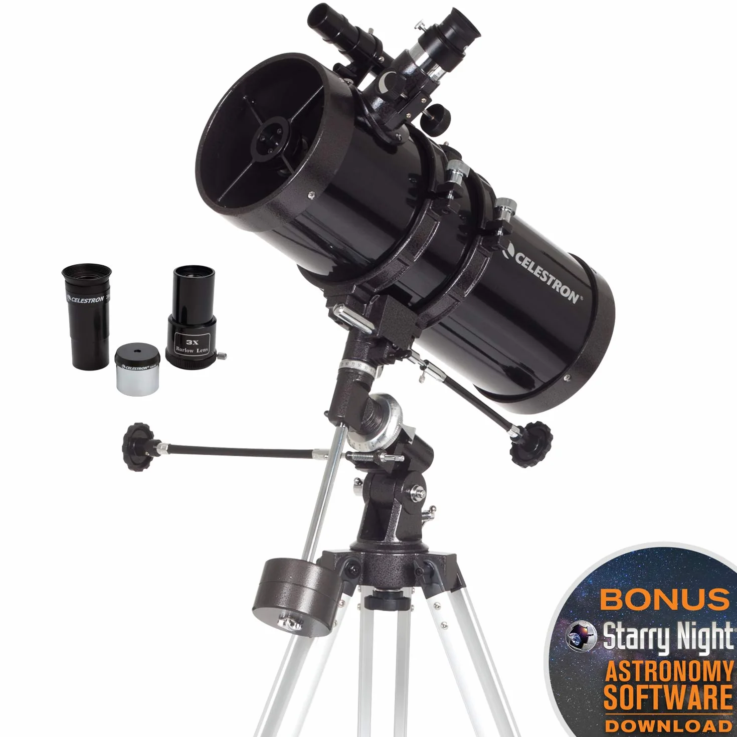 Celestron 21049 PowerSeeker 127EQ - Teleskop zwierciadlany Celestron 21049 PowerSeeker 127EQ, czarny