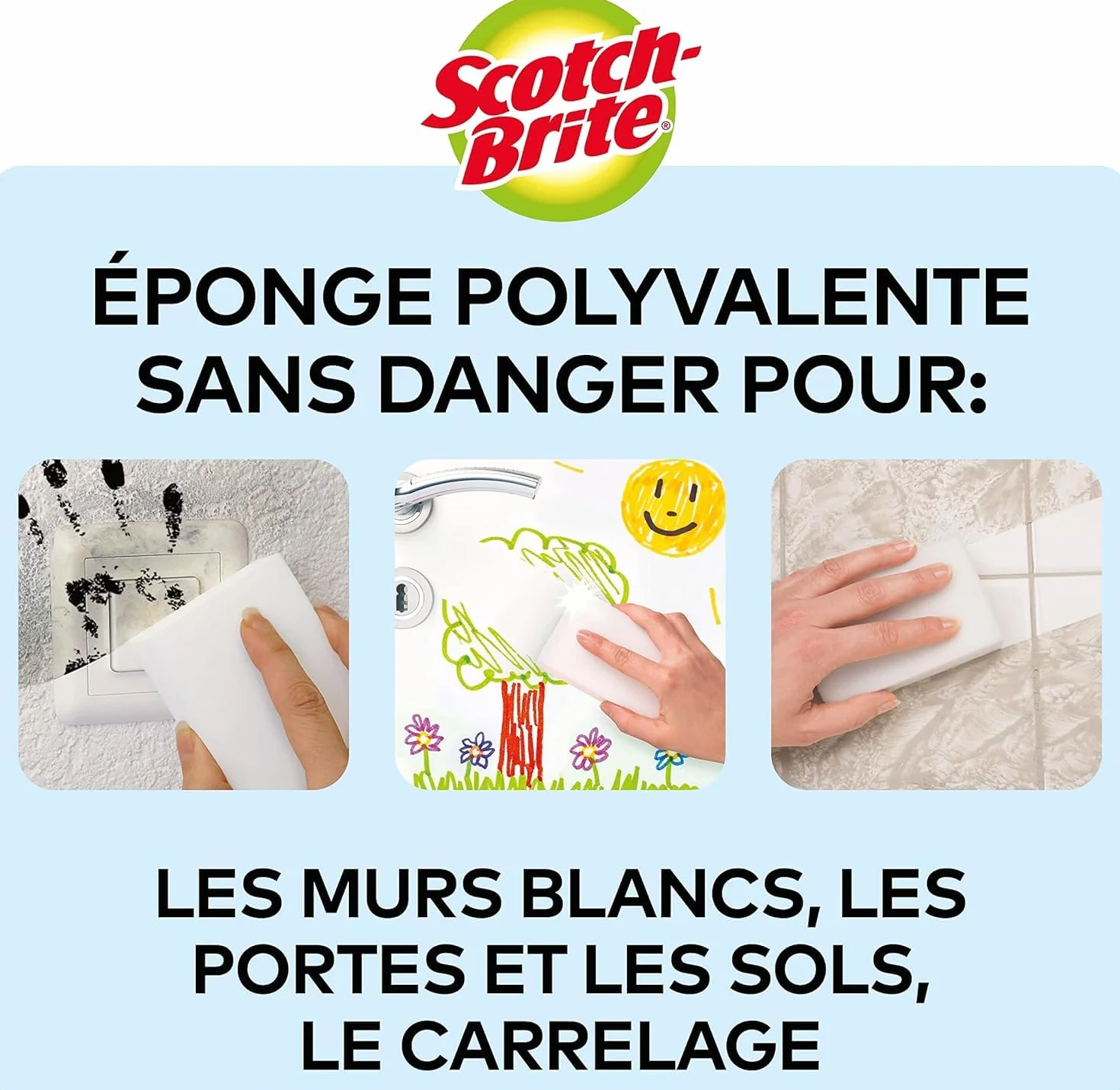 Scotch-Brite Éponge Magique Mélaminée 12 par Lot - Gomme Magique Nettoyage Taches Tenaces Blanc