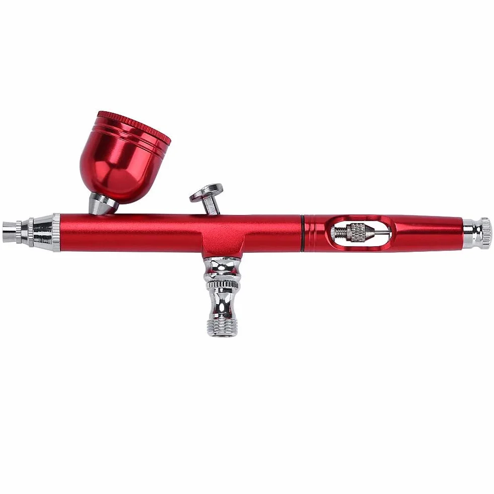 Kit aérographe 0.3 mm double action alimentation par gravité 2 couleurs pour peinture artisanat modèle