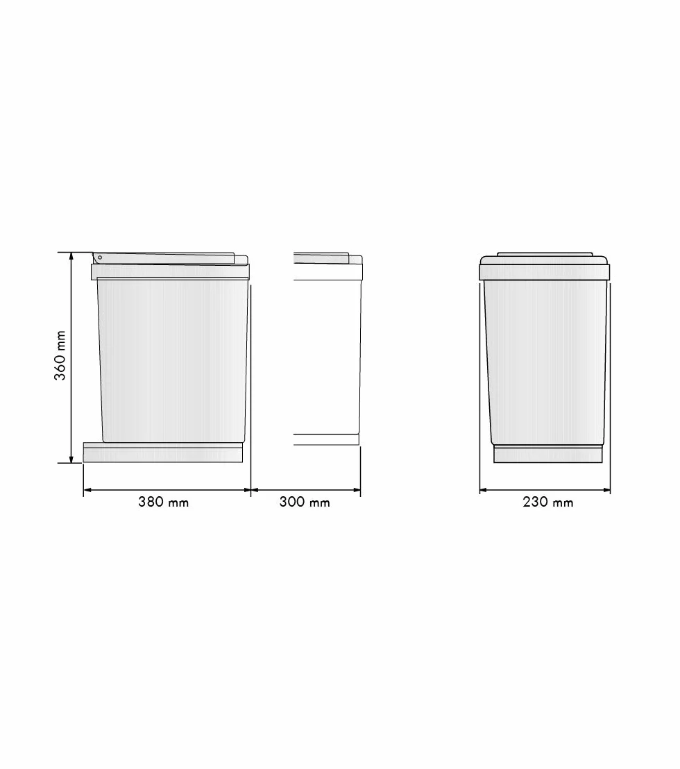 Menage Confort Poubelle amovible 16 l pour meuble de cuisine