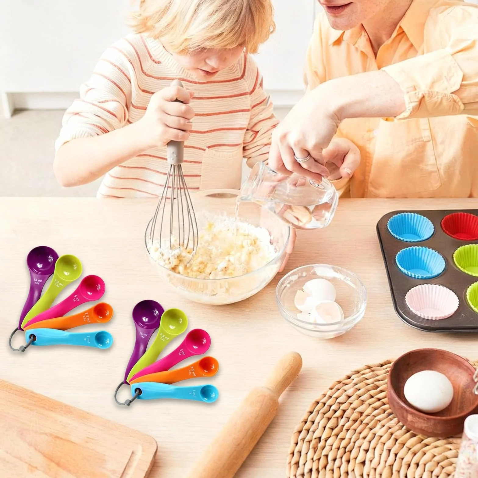 Ensemble de Cuillere Doseuse Gramme Plastique pour Liquides Poudres Cuisine Patisserie