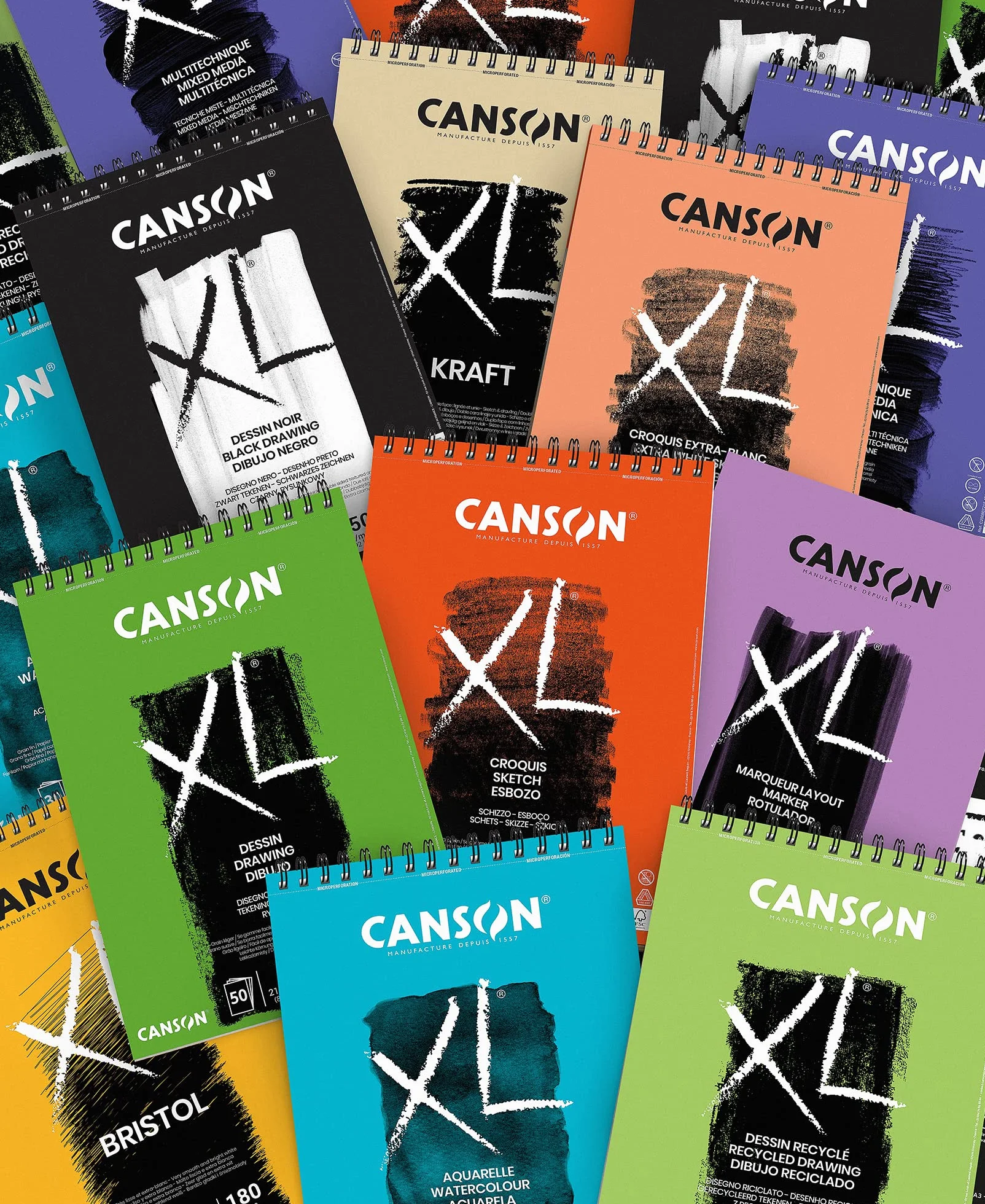 Canson Bloc Croquis Dessin XL Spirale A4 160g 50 Feuilles Blanc