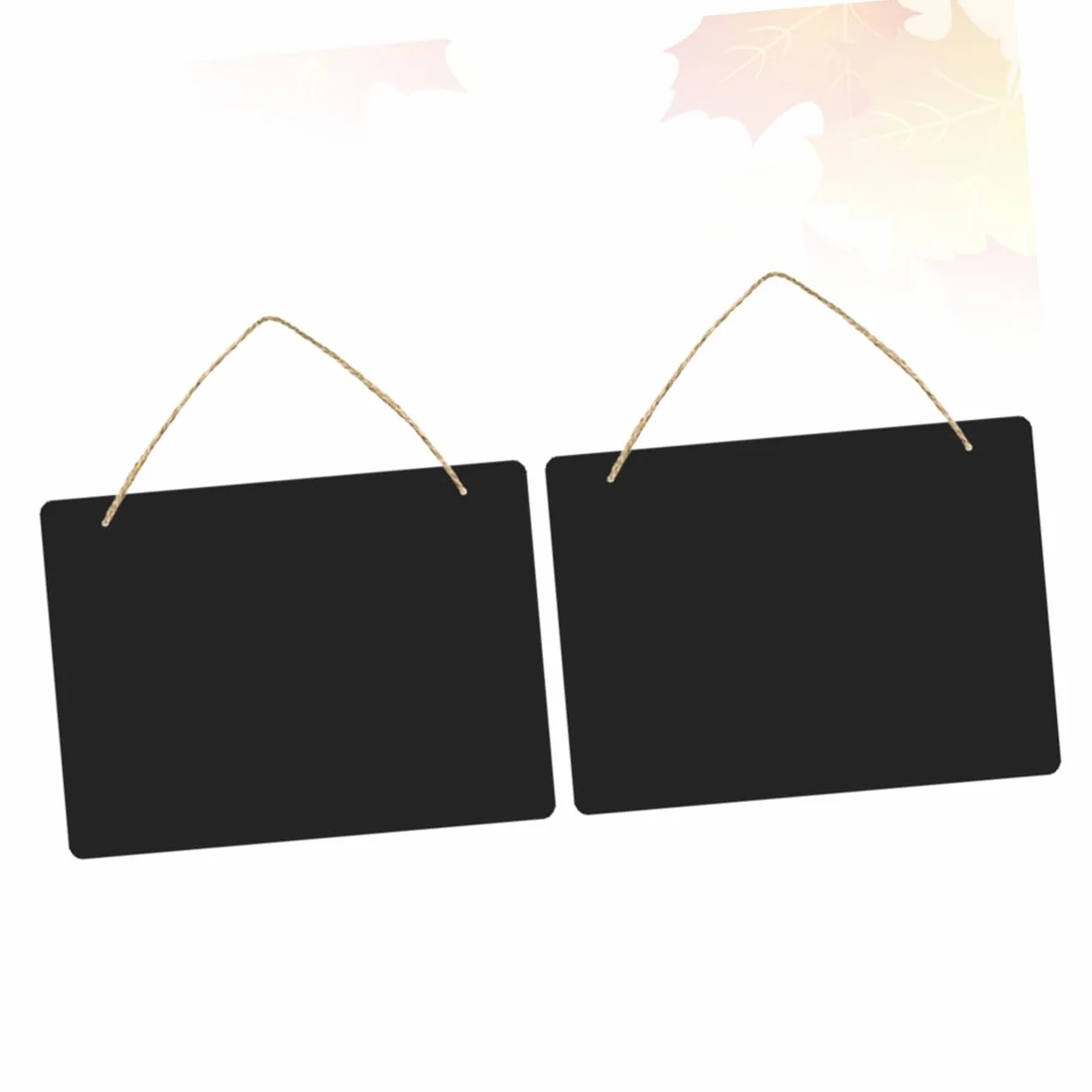 ORFOFE Panneaux d'affichage Suspendus en MDF Noir Double Face avec Corde pour Jardin ou Boutique