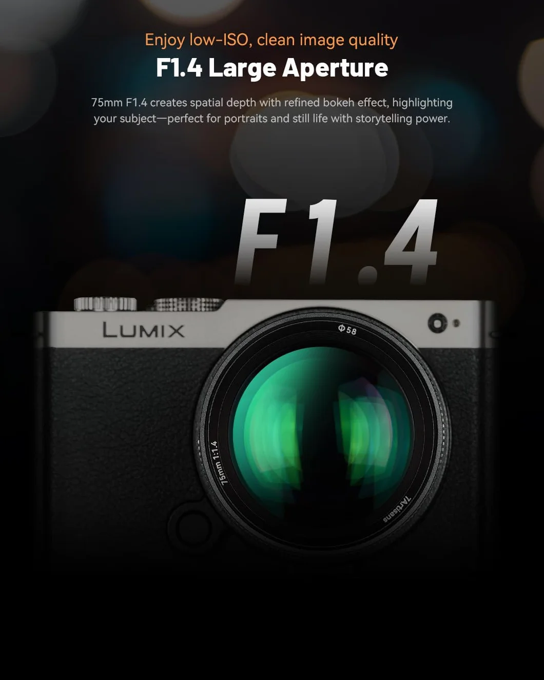 7artisans Obiektyw aparatu pełnoklatkowego 75 mm F1.4 o dużej przysłonie udoskonalona przysłona Bokeh Clicked Aperture do aparatów bezlusterkowych Canon RF