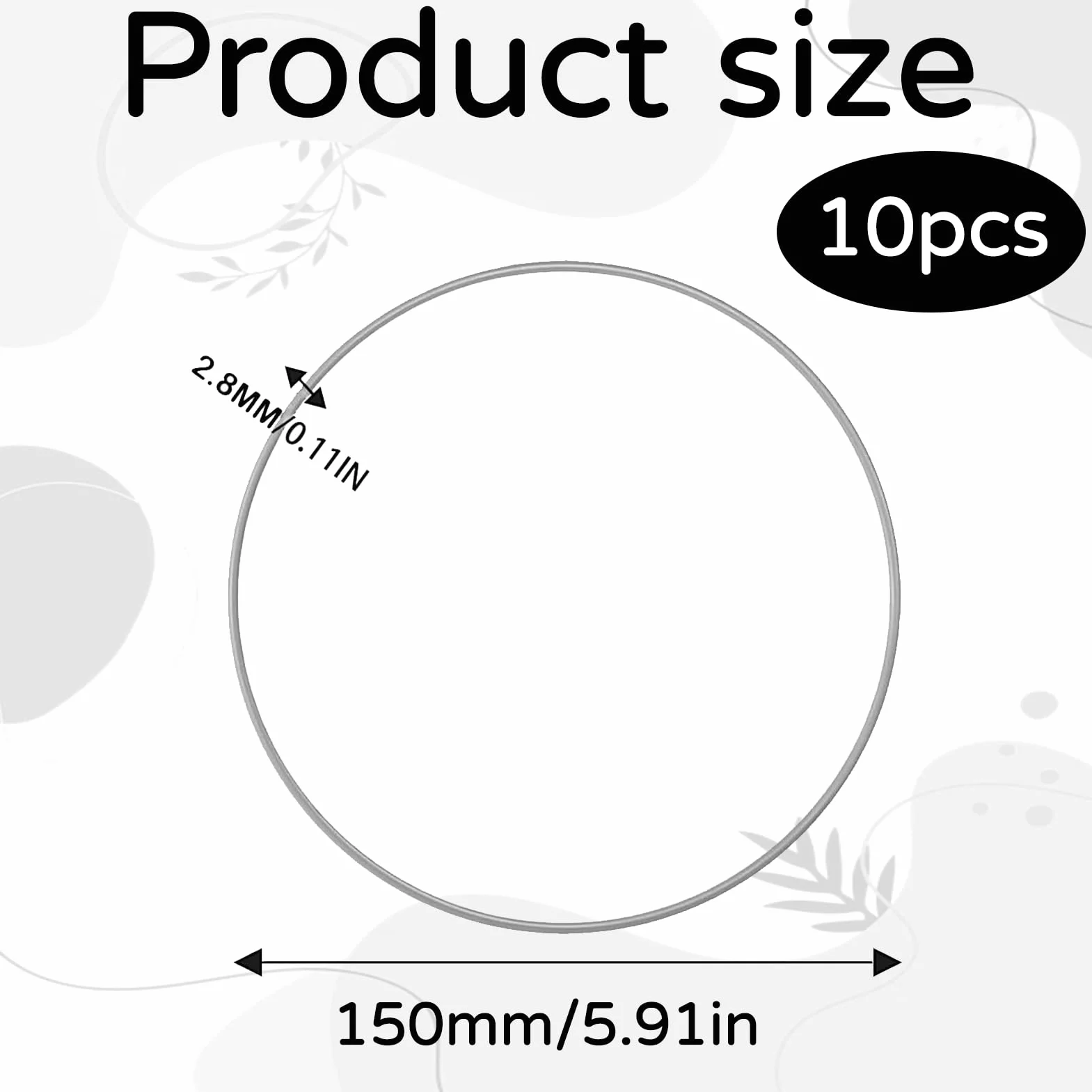 Cercle en Fer Metal 15 cm Anneau Attrape Rêve Décoratif