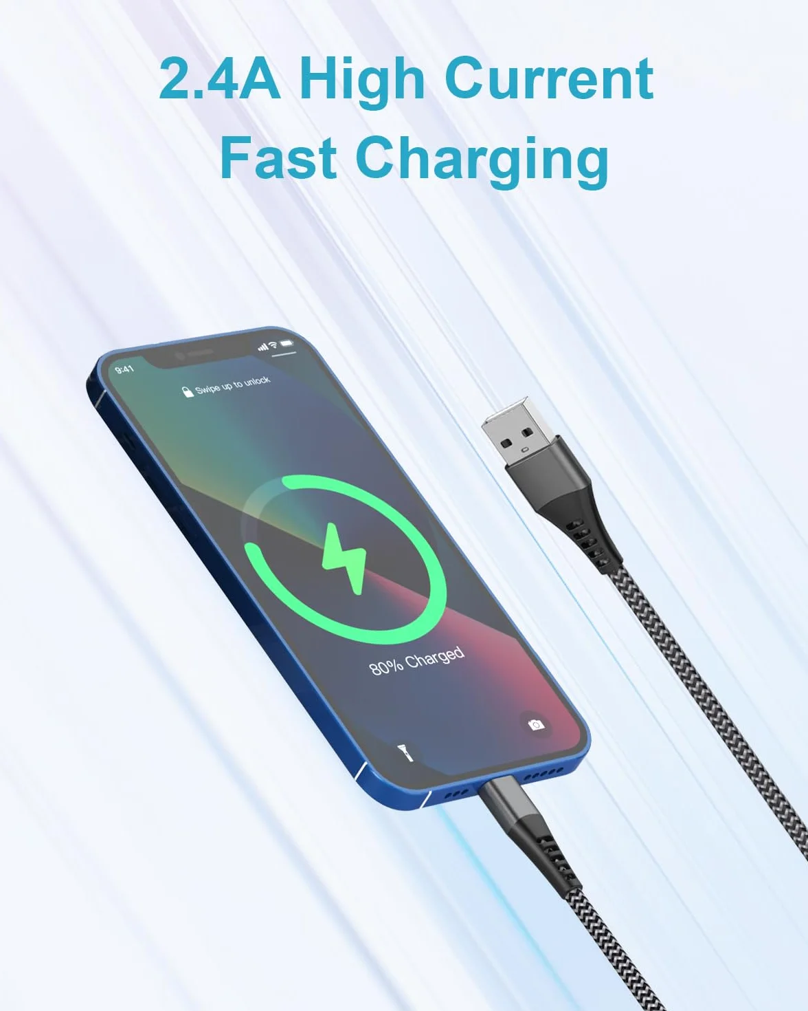 Câble iPhone MFi Lot de 2 1M+1M Nylon Chargeur pour Apple iPhone 14 13 12 11 Pro Max XS XR 8 7 6 iPad