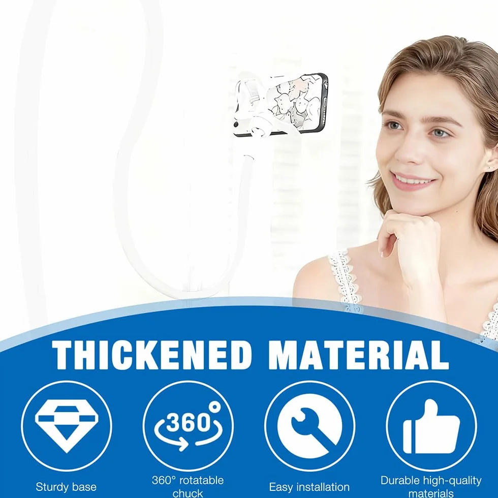 Uchwyt na telefon do łóżka, łabędzia szyja uchwyt na telefon do łóżka obrót 360 stopni, 138cm łabędzia szyja uchwyt na telefon, elastyczne długie ramię regulowane, leniwy uchwyt na telefon