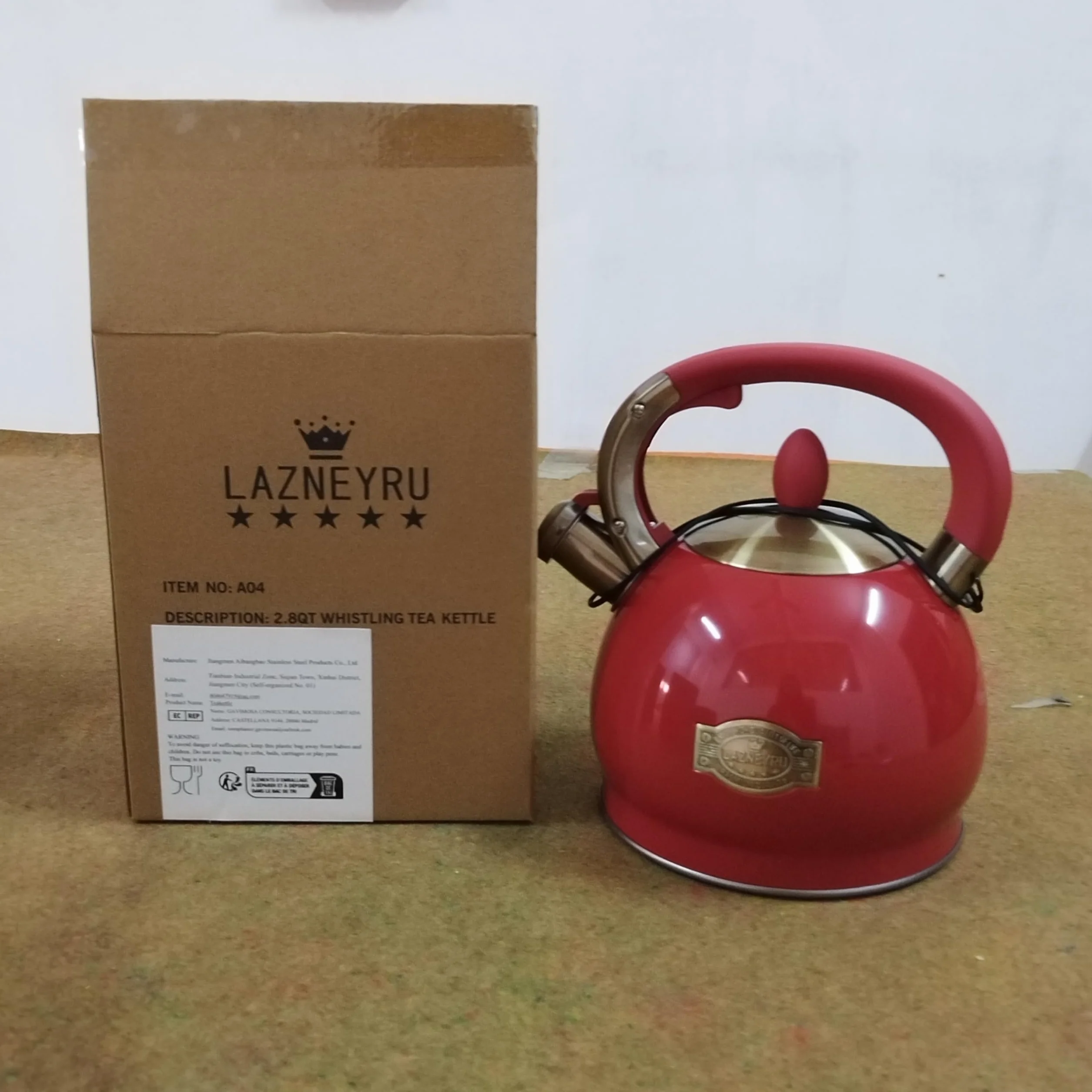 2,8 L Bouilloire à sifflet pour induction, théière en acier inoxydable pour tous les types de cuisinières