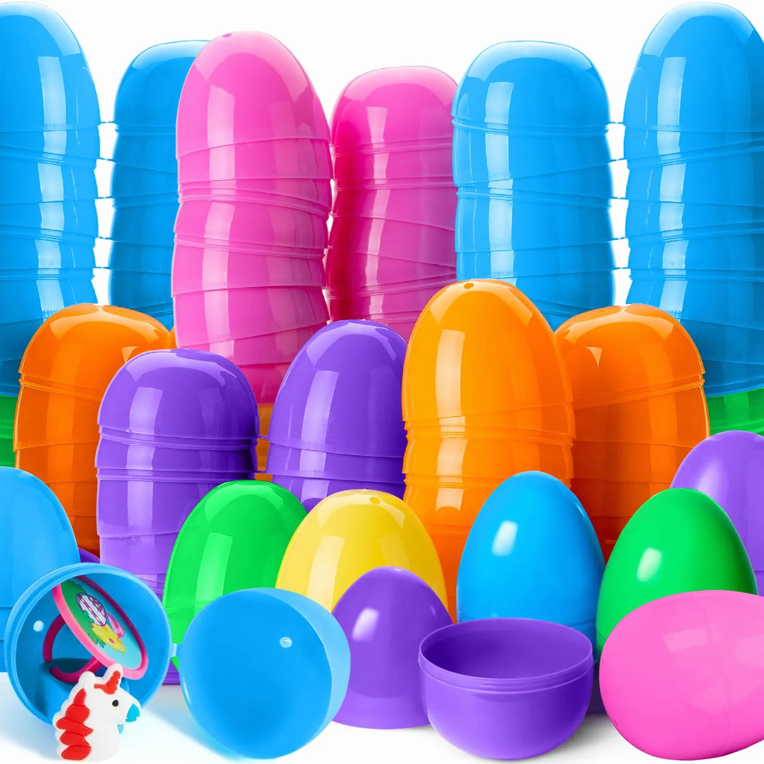 Oeufs de Pâques en Plastique 48 Pièces 5,5 cm à Remplir Décoratifs pour Chasse aux Oeufs