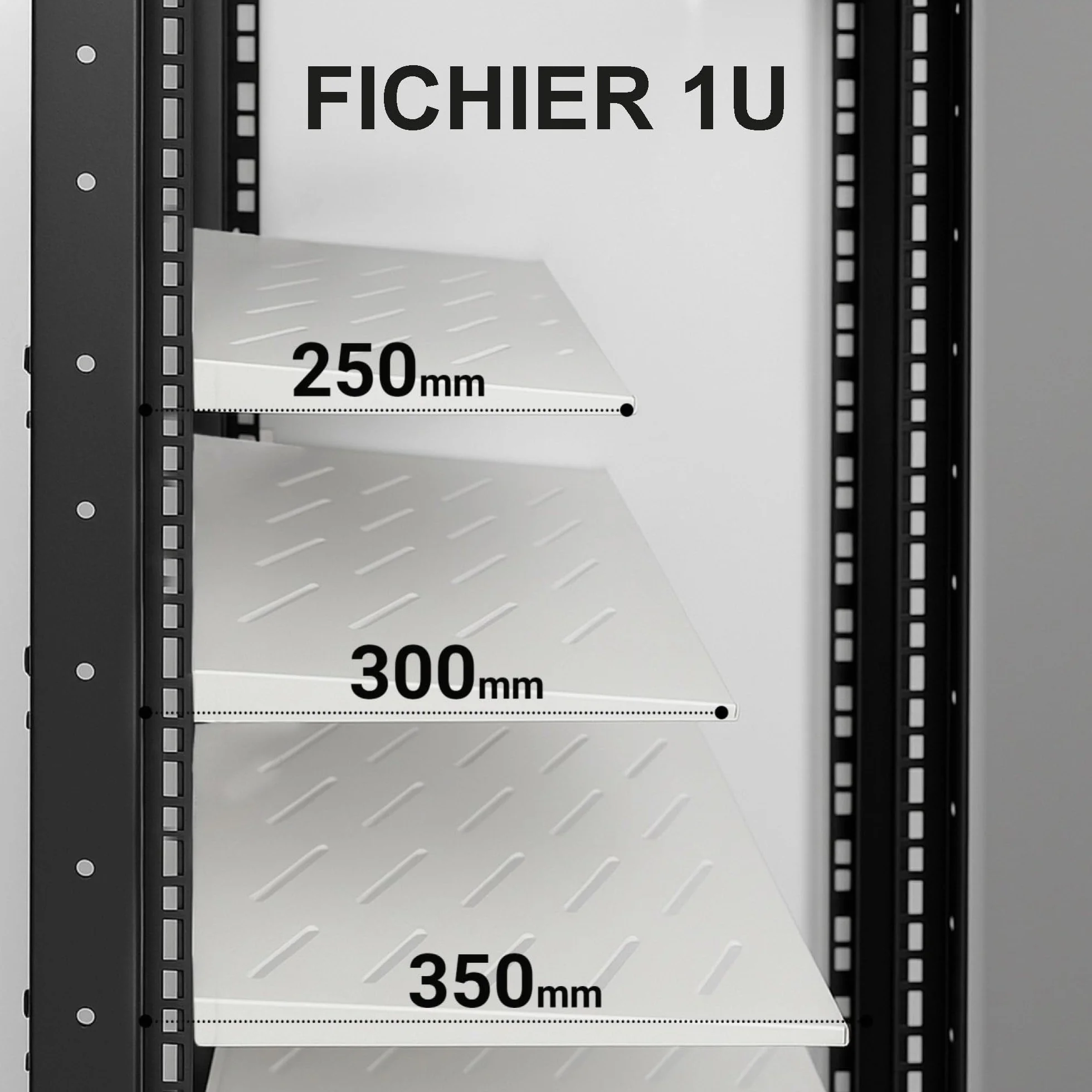Extralink Étagère Rack Serveur 19 Pouces 1U 350 mm Plateau Cantilever Universel Ventilé Gris