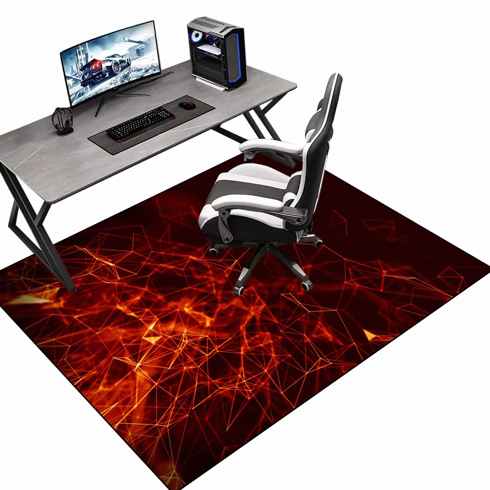 80 x 100 cm Tapis de Protection du Sol pour Chaise de Bureau, Tapis Gaming Sol, Tapis de Protection du Sol pour sols durs, Tapis de Sol bureau pour Chaise de Bureau stratifiée, Bureau et Chambre