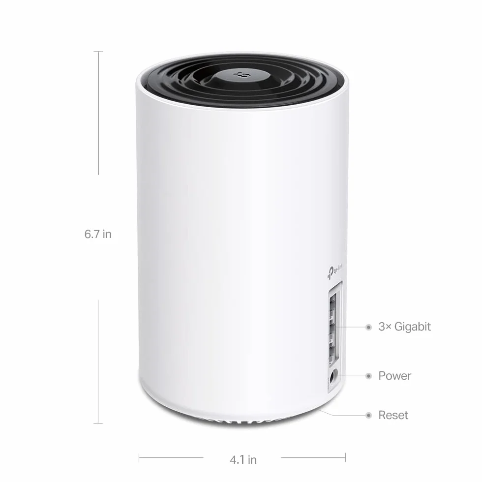 TP-Link Deco XE75 System Mesh WiFi 6E – AXE5400 Trójzakresowa Sieć (6 GHz: 2402 Mb/s + 5 GHz: 2402 Mb/s + 2.4 GHz: 574 Mb/s), Zasięg do 670 m², Sztuczna Inteligencja Mesh, HomeShield, Zestaw 3 szt.