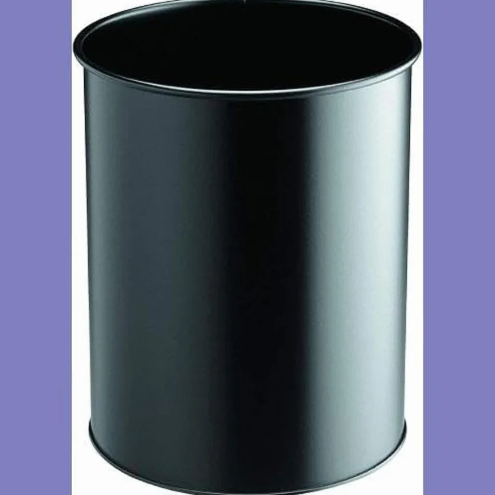 DURABLE Poubelle bureau 15L Ronde Acier Noir 330101