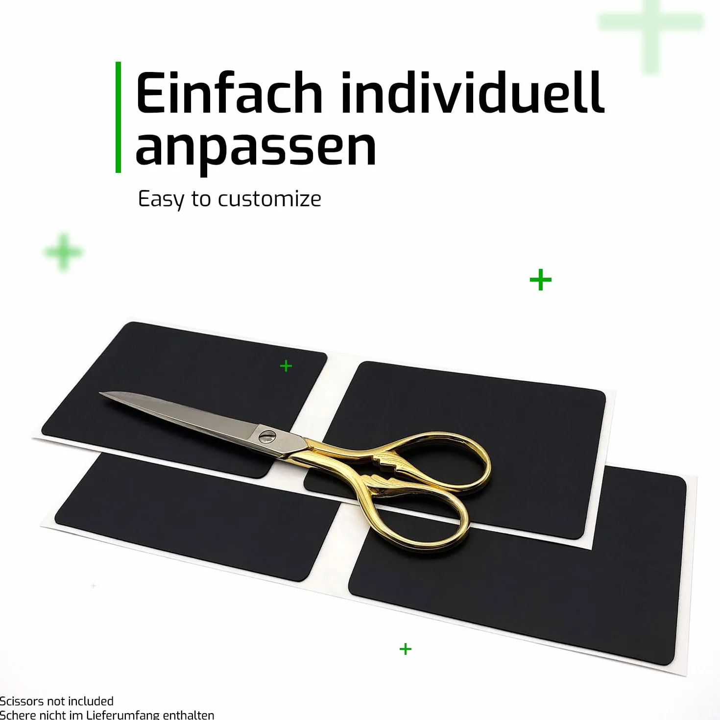 SensoryBoost Podkładki samoprzylepne DIY – 4 sztuki – antypoślizgowe naklejki, pochłaniające pot, samoprzylepne i bardzo cienkie (0,5 mm) rozmiar: 95 x 70 mm, akcesoria do myszy, klawiatury, smartfona