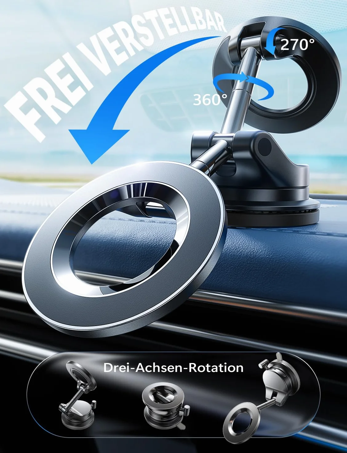 LISEN Dla Magsafe Car Mount Próżniowy Uchwyt Magnetyczny Do Telefonu Samochodowego [95% Adsorpcja] Akcesoria Samochodowe Uchwyt Do Zasysania Paneli Rozdzielczej Dla iPhone 16 15 14 13 12 Pro Max