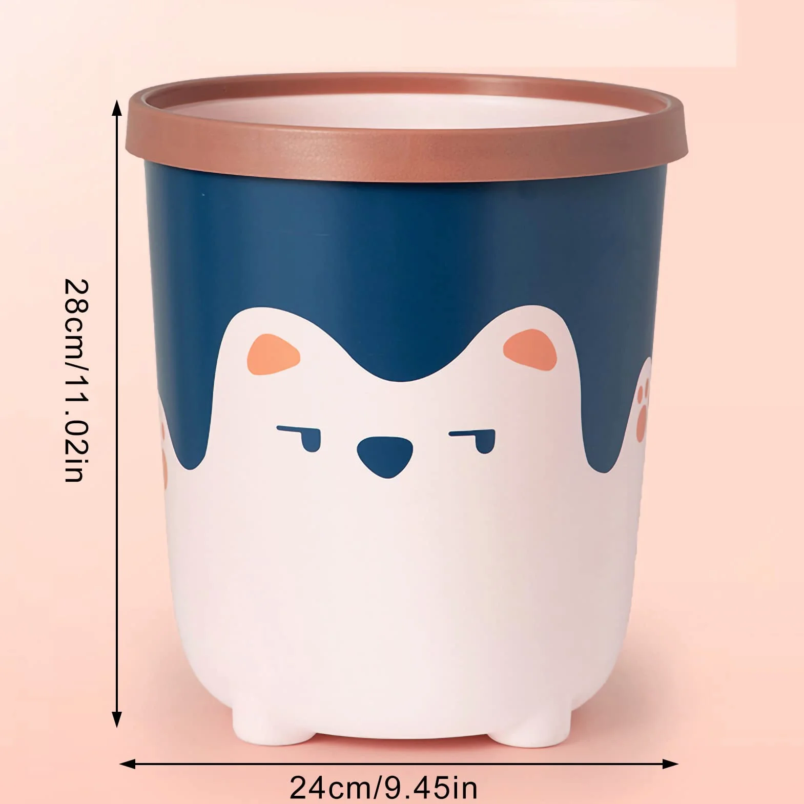 Poubelle décorative étanche Ours dessin animé Großes Rosa pour salle de bain cuisine