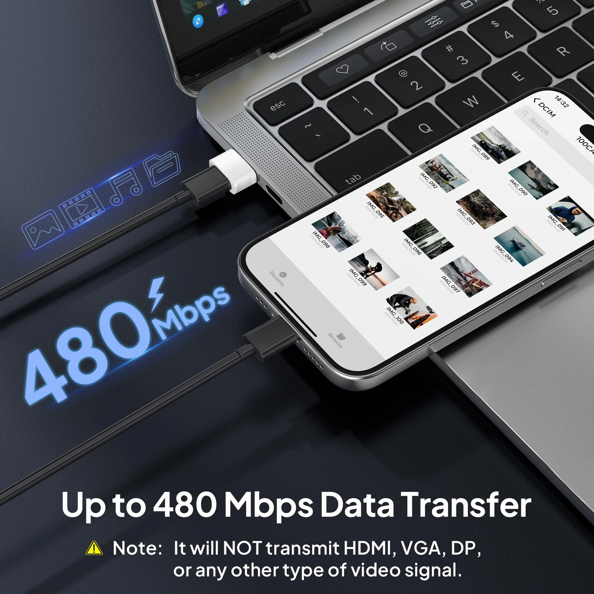 BASESAILOR Adaptateur USB vers USB C 3Pack, Convertisseur Type C Femelle vers A Mâle pour iPhone 17 16 15 Pro, Samsung S26