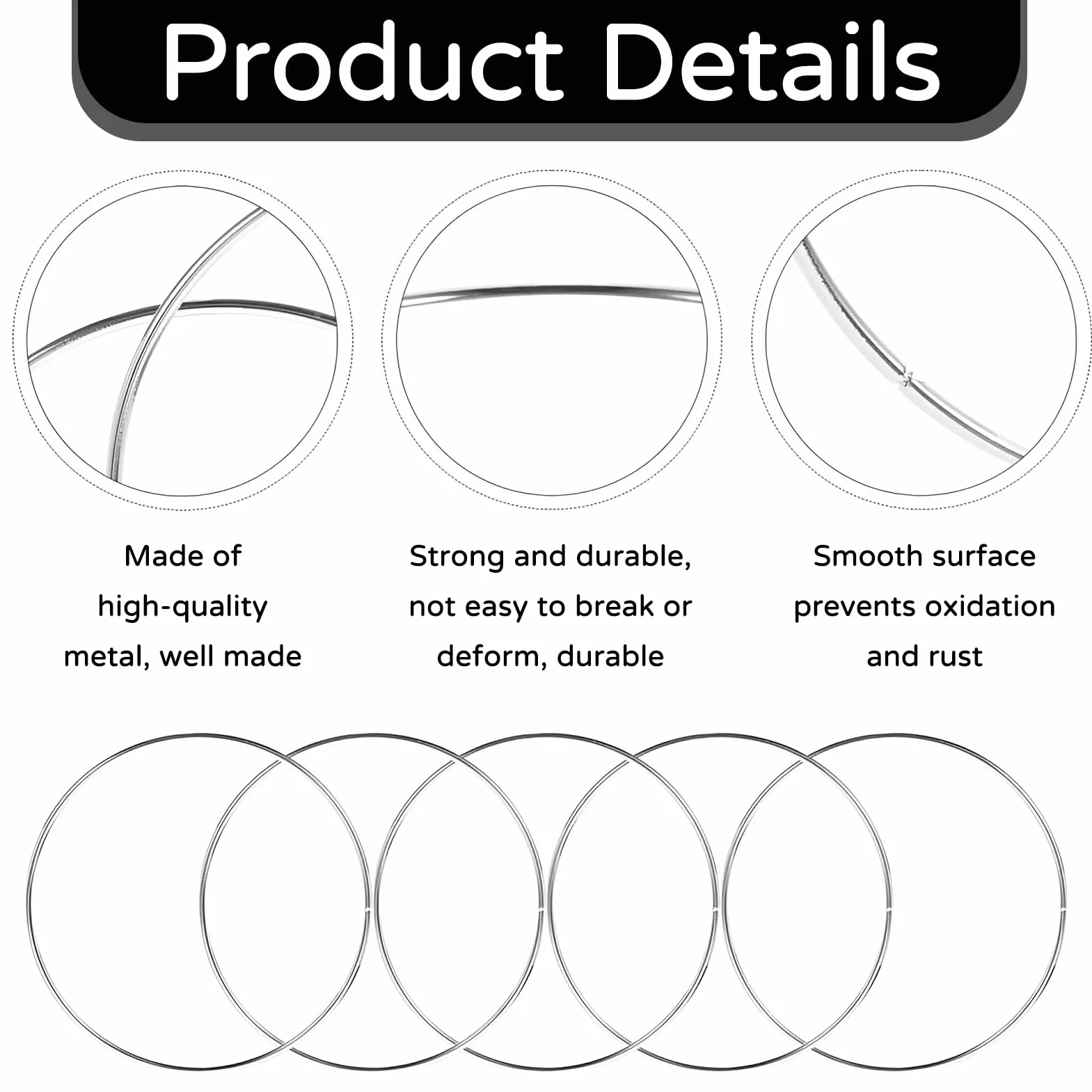 Cercle en Fer Metal 15 cm Anneau Attrape Rêve Décoratif