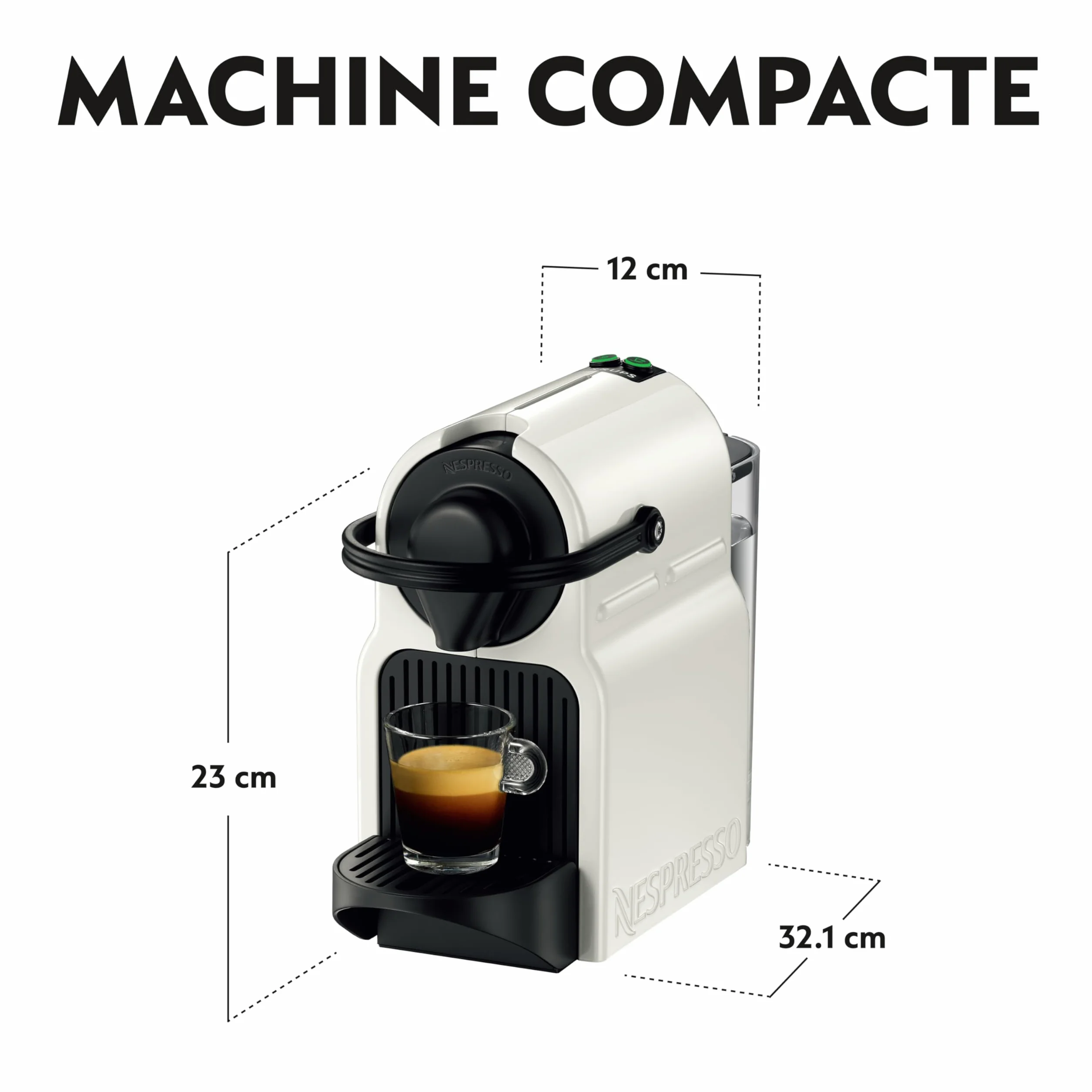 Nespresso Krups Inissia Blanche Machine à Café 19 Bars Design Compact Arrêt Automatique