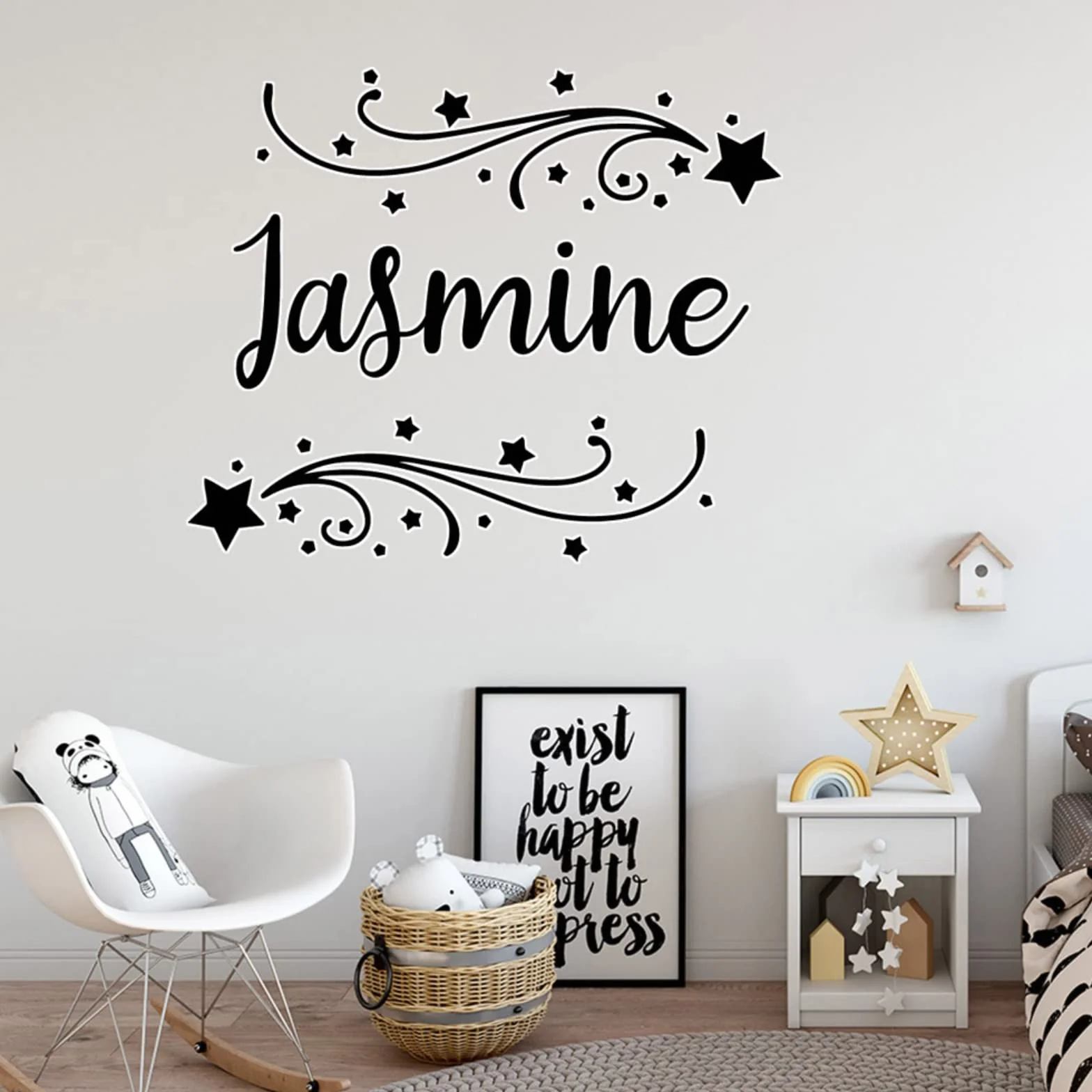Autocollant Personnalisé Prénom Sticker Chambre Bébé Lettre Décorative Murale Style 2 XL