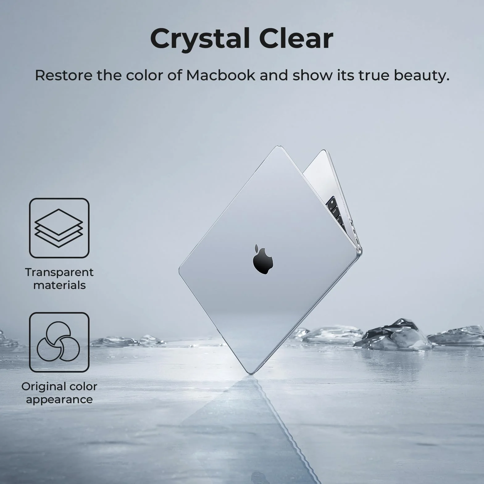 Coque MacBook Air 13,6 Pouces M5 M4 M3 M2 2026 2025 2024 2022 Étui Rigide Transparent