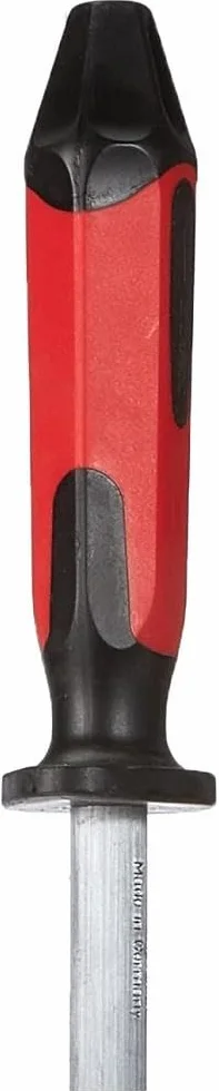 F. DICK Acier de boucher 30 cm (poignée rouge/noir, fusil à aiguiser rond avec poignée 2K, dureté de surface supérieure à 65° HRC, pierre à aiguiser pour couteaux de cuisine) 73171300-63