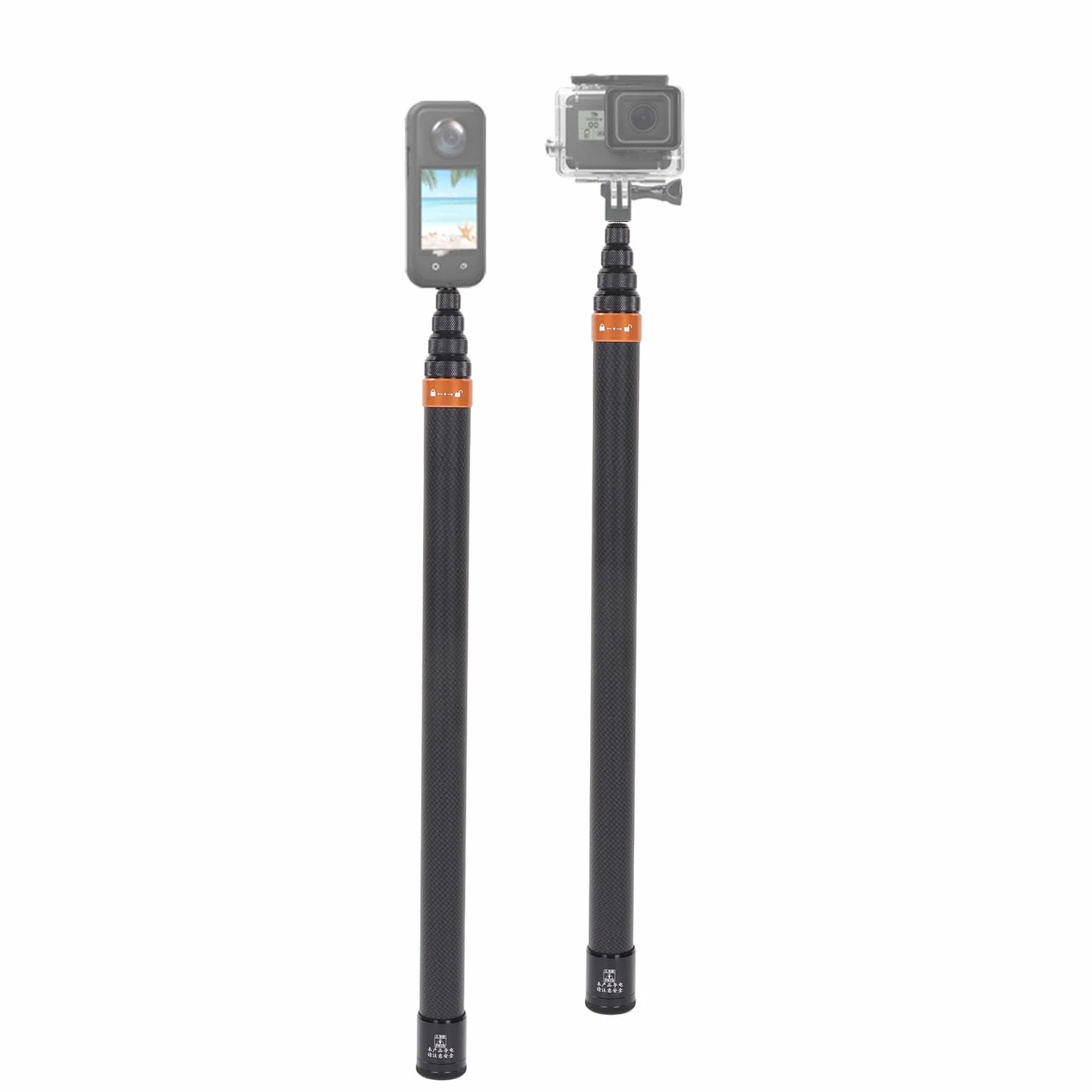 Kamera Ruchowa Selfie Stick Przykręcana Kamera Sportowa Kijek do Selfie z Włókna Węglowego Panoramiczna Akcji Kij Teleskopowy Nadaje się do Insta 360x3, One Rs, Go 2,