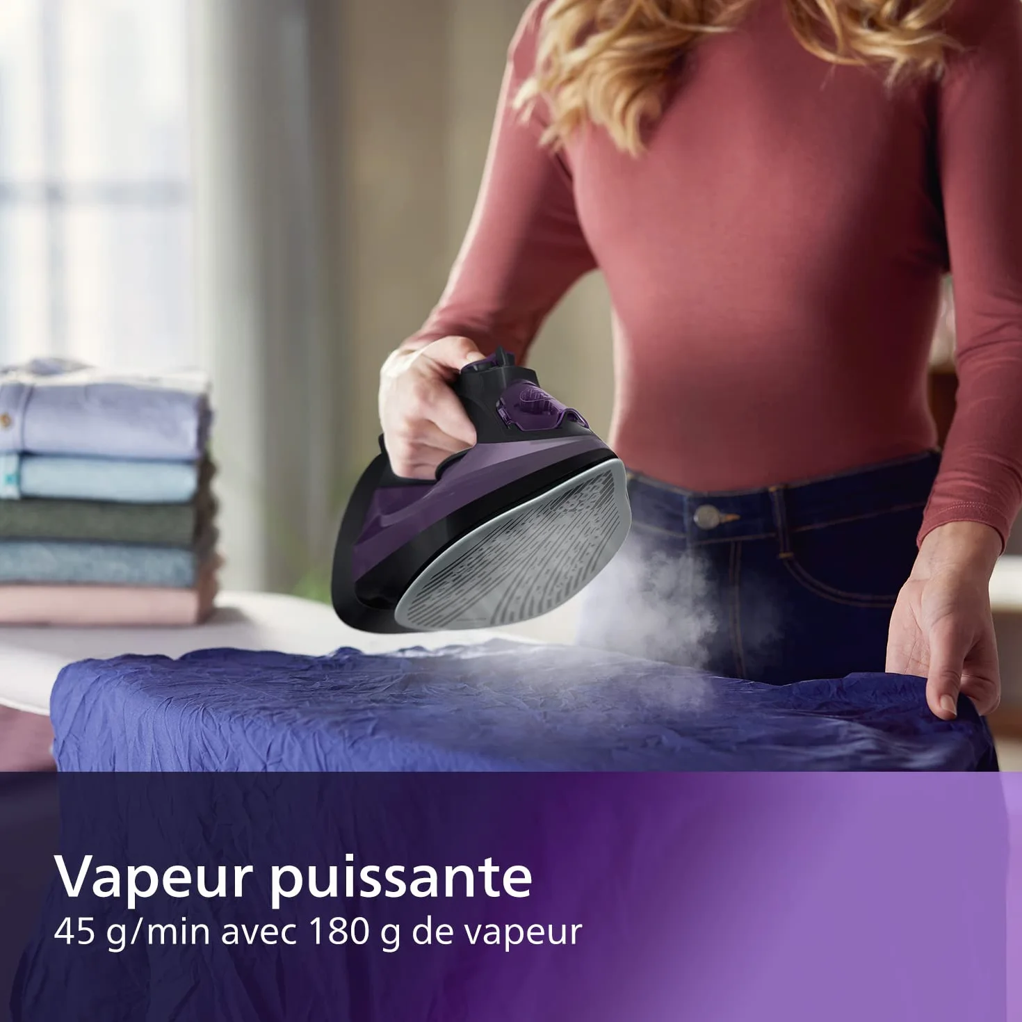 Philips Série 5000 Fer à Vapeur 2400 W 45 g/min 180 g SteamGlide Plus Anti-Rayures Anti-Goutte DST5030/80R1 Reconditionné