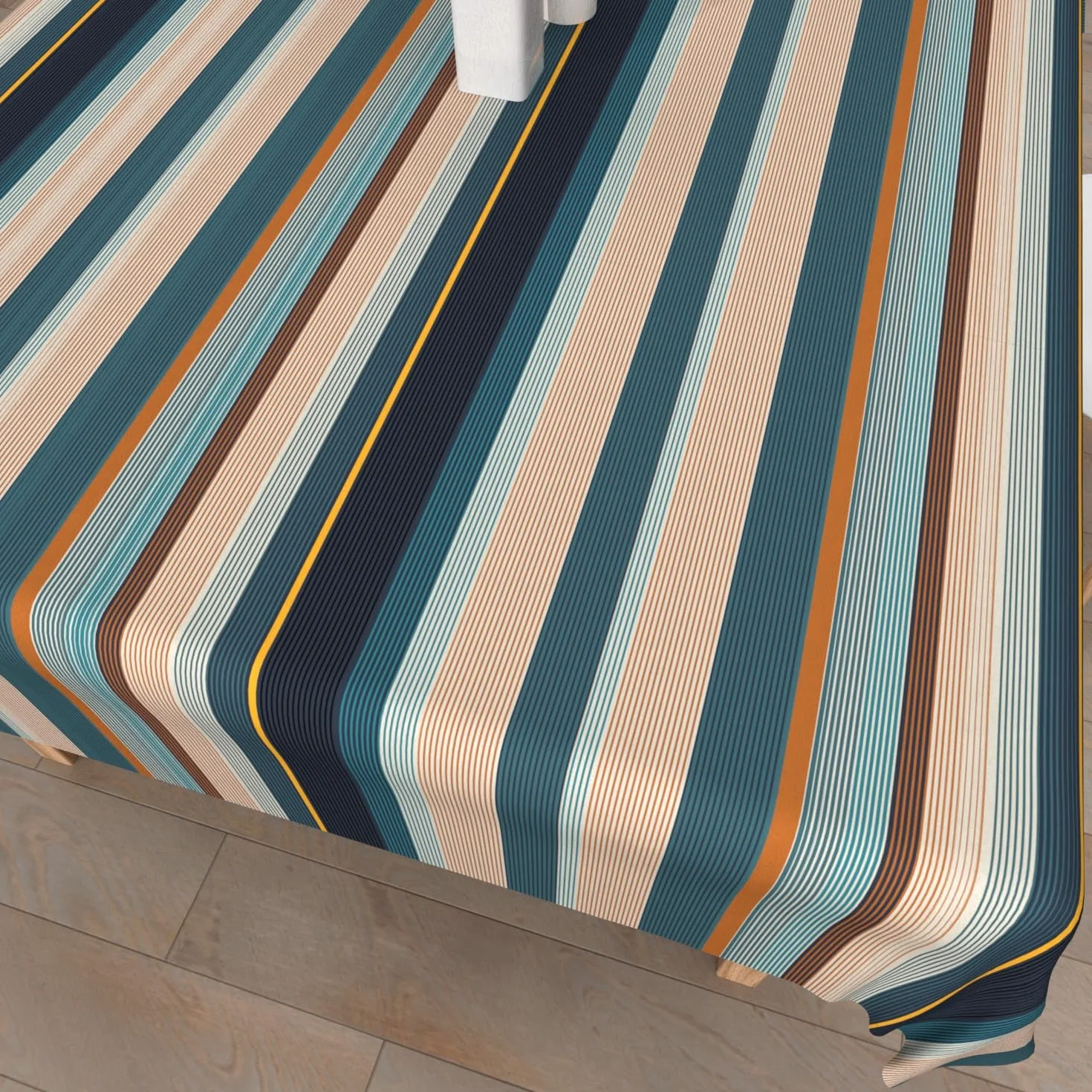 BAYADERES Nappe imprimée Anti-tâches carrée 180x180 cm Bleu