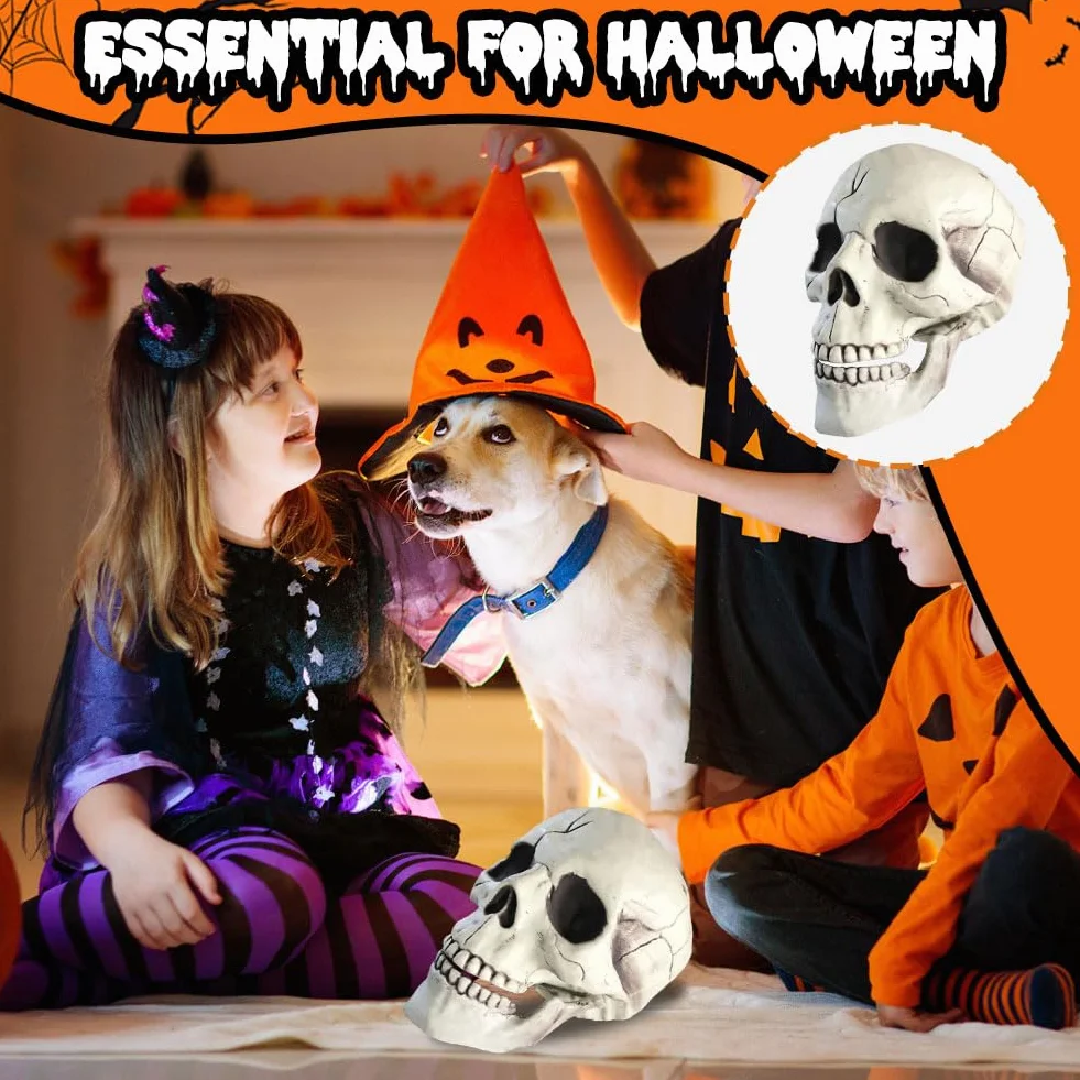 Squelette Crâne Halloween Décoration Tête En Plastique Modèle Pour Fête Effrayante