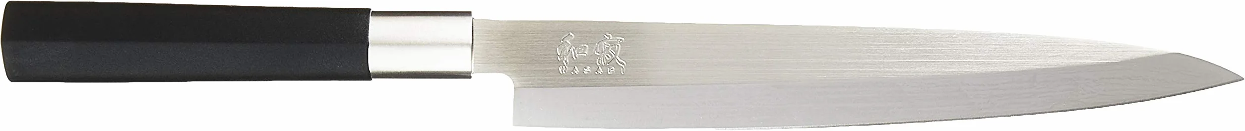 KAI Wasabi Black Yanagiba - Longueur de lame de 21,0 cm - acier inoxydable poli 6A/1K6 58 (±1) HRC - manche en polypropylène noir - couteau à sushi, couteau à sashimi - Fabriqué au Japon