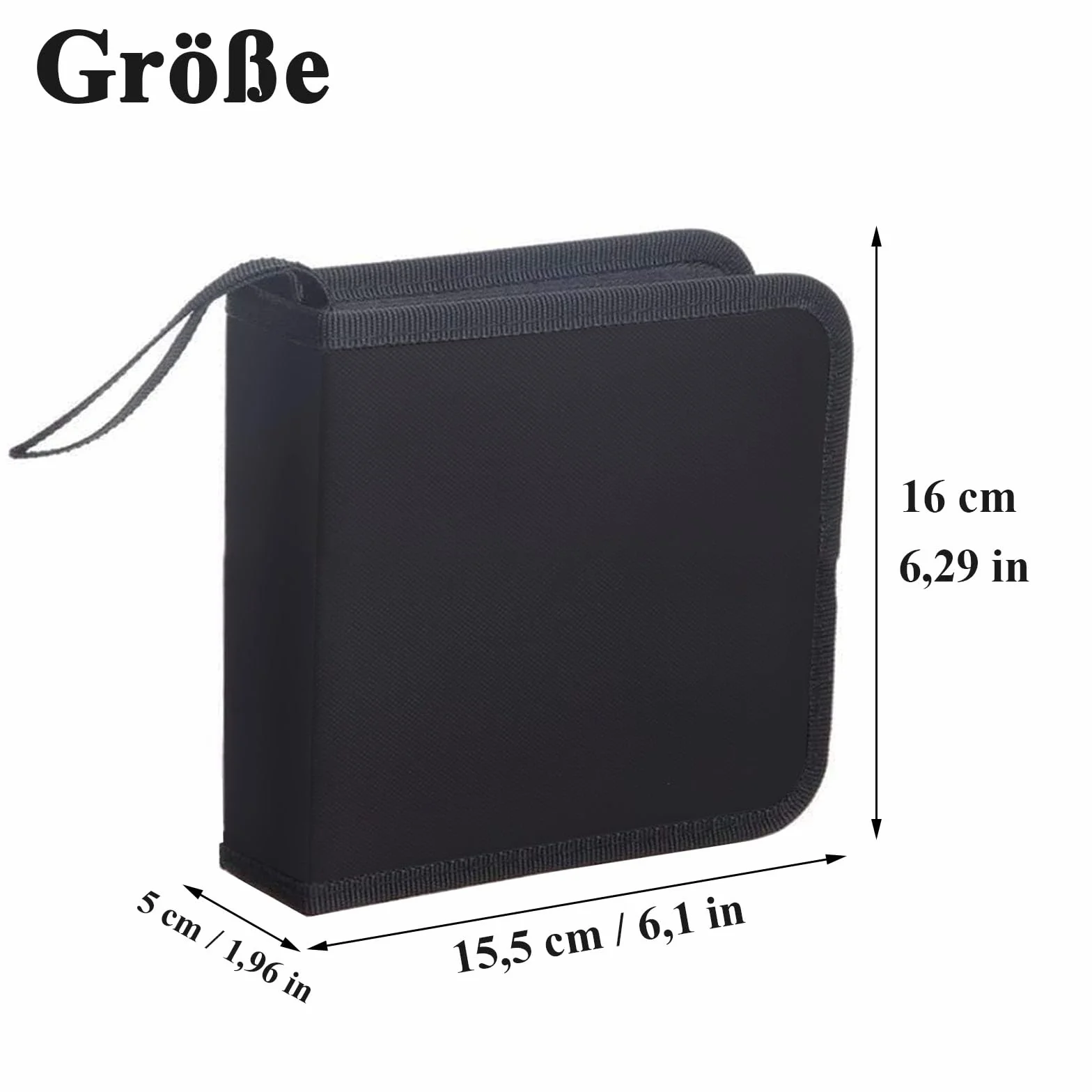 Sac de Rangement pour CD DVD 40 Disques Noir