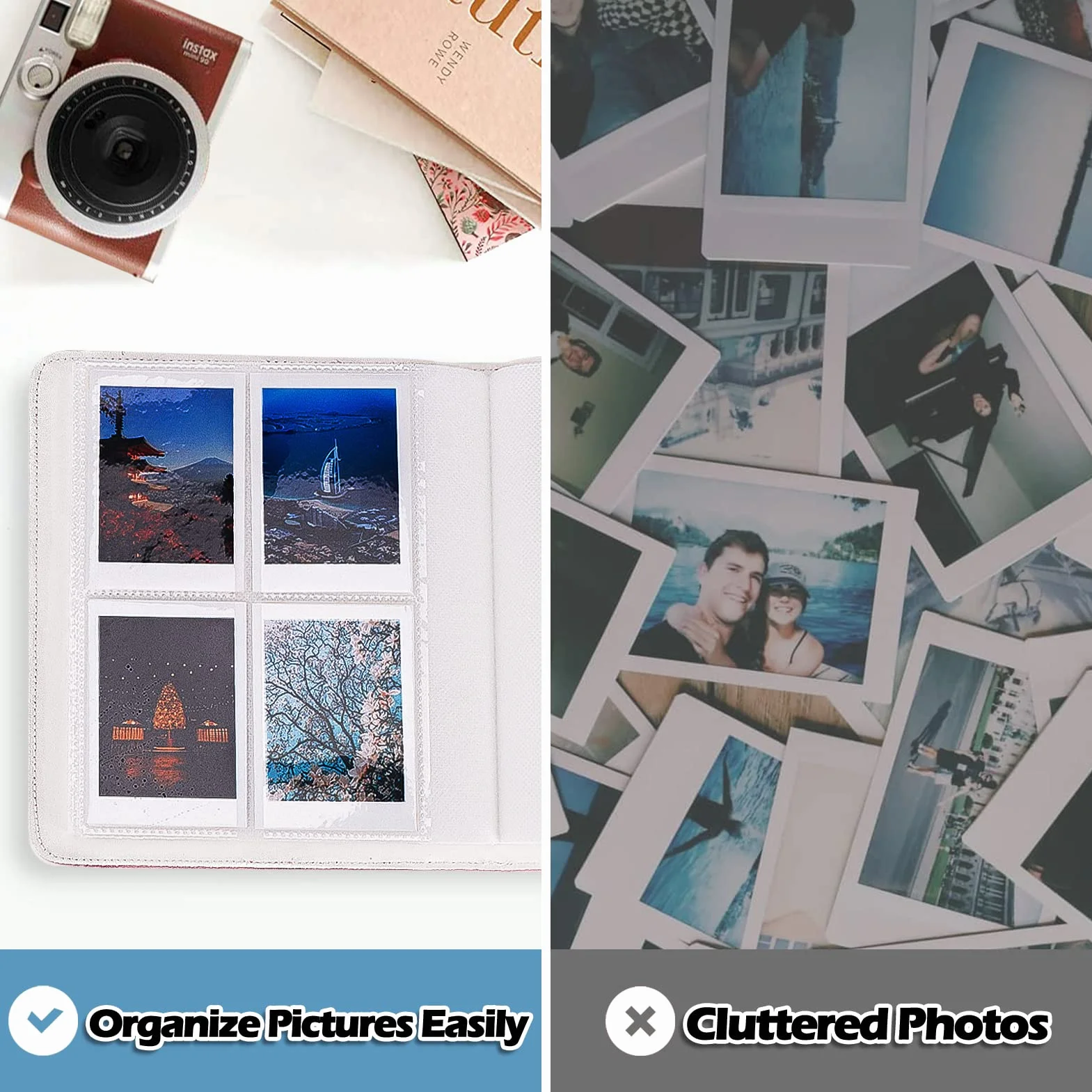 COLOCASTLE Album Photo pour Film 3 Pouces 272+1 Poches Compatible avec Fujifilm Instax Mini Polaroid Kodak