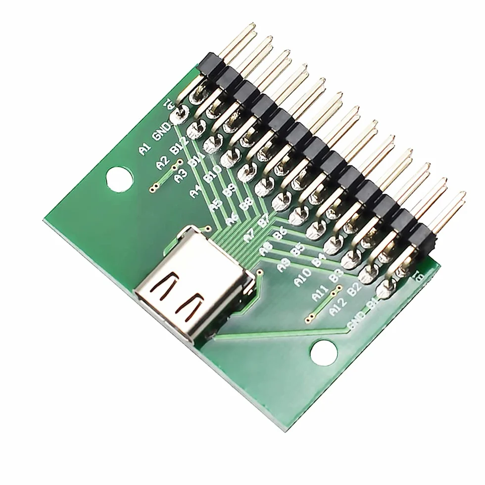 WLGQ USB 3.1 TYPEC żeński z gniazdem testowym PCB płytka testowa USB-c żeński pitch2,54 mm pin