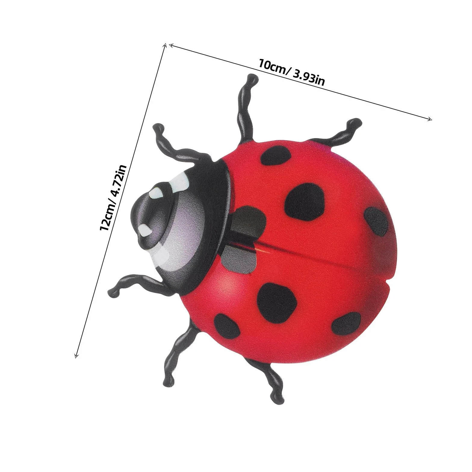 Toyvian Lot de 2 Coccinelles Murales en Fer Forgé Rouge, Décoration Murale Métal pour Salon Jardin Patio