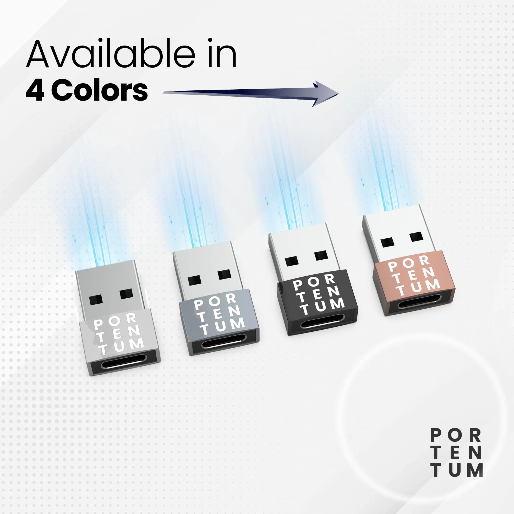PORTENTUM Adaptateur USB C Femelle vers USB A Mâle 2.0 480 Mo Zinc