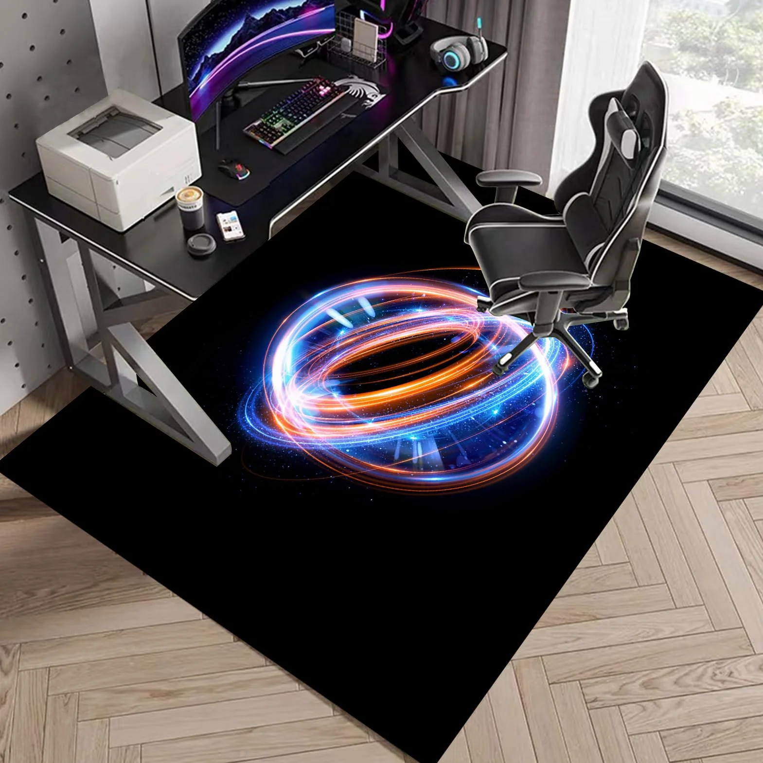 Tapis protège-Sol pour Chaise de Bureau Tapis Chaise de Bureau Tapis Gaming Sol pour Sols Durs Tapis de Protection de Sol Antidérapant Protège Sol sous Chaise 90 x 140 cm Tapis pour Fauteuil