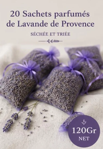 Sachets parfumés Lavande Provence 120g Naturels Armoire Linge