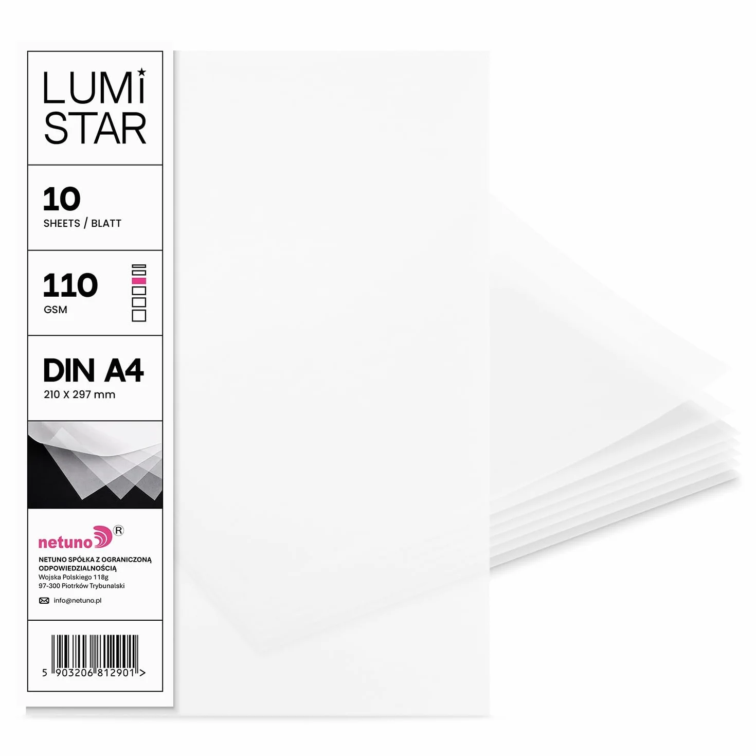Papier calque A4 110g LumiStar 10 feuilles transparent blanc pour impression cartes invitation scrapbooking