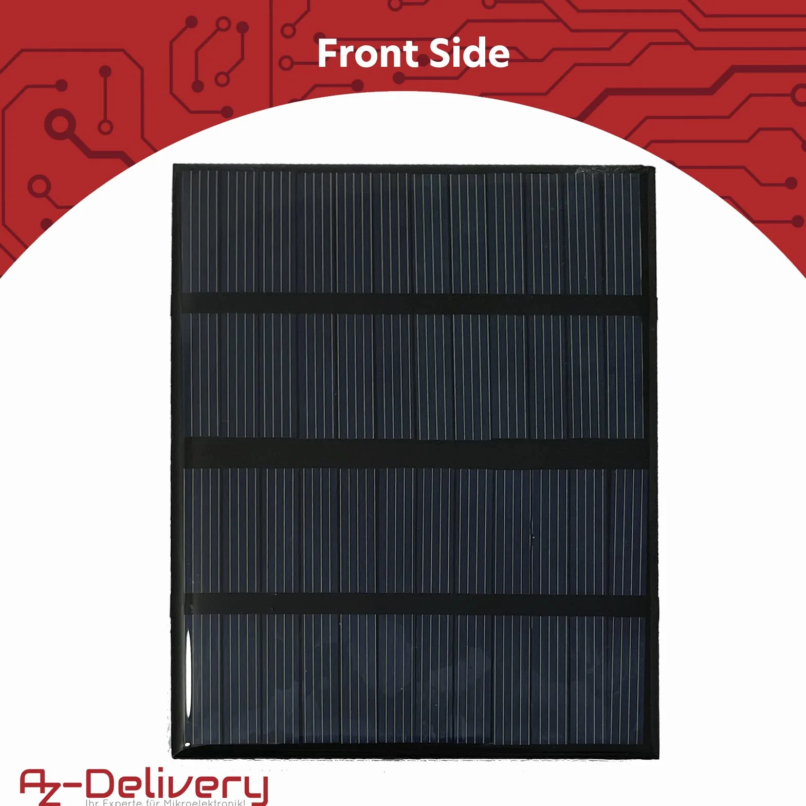 AZDelivery Moduł solarny, polikrzem, mini panel słoneczny 5 V, 1,5 W, mały panel słoneczny, przenośny system do ładowania baterii, telefonów komórkowych z wodoodpornej żywicy