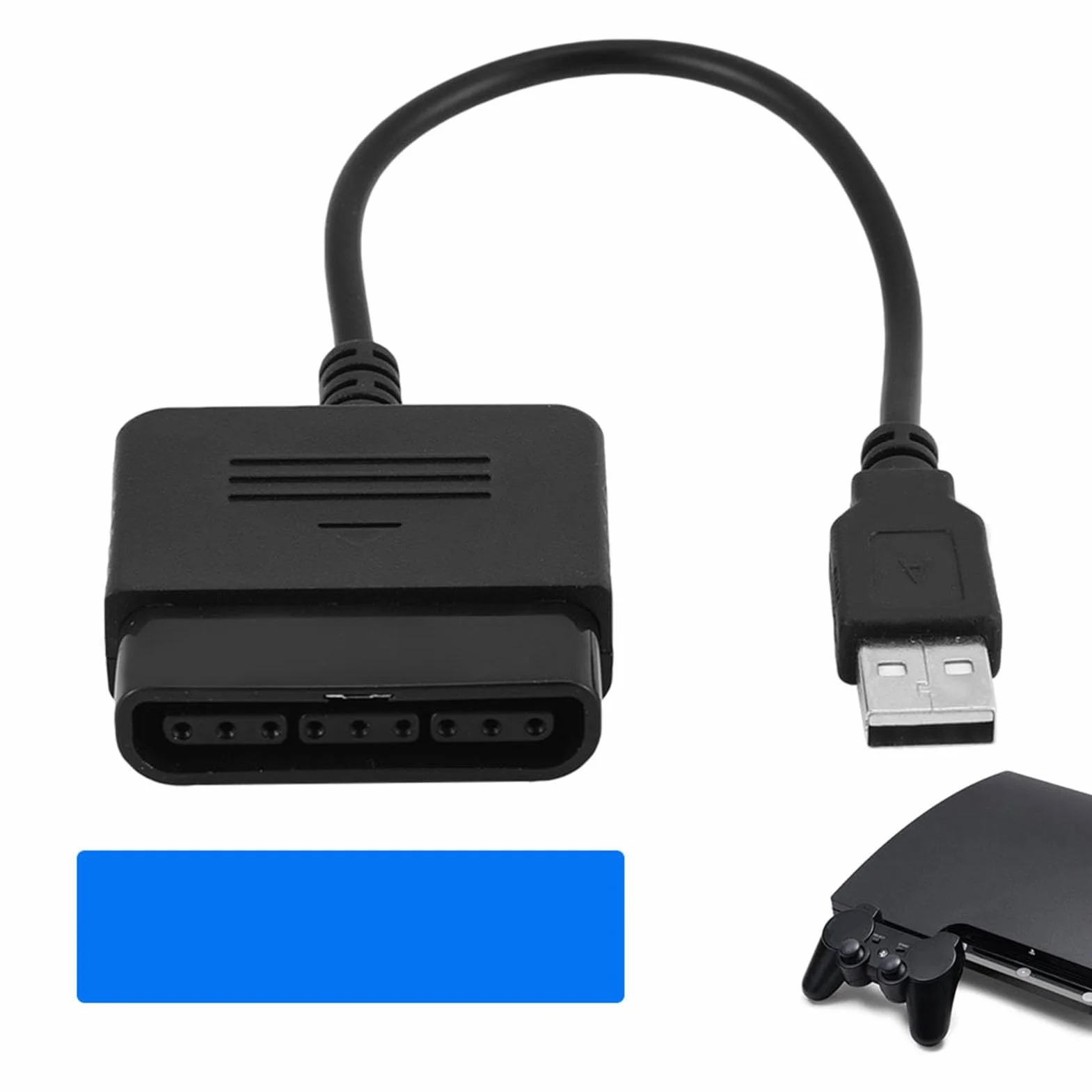 Adaptateur PS2 USB Convertisseur Câble Jeux PS2 vers PS3 PC Manettes Originales Double Vibration Compatible Windows ABS