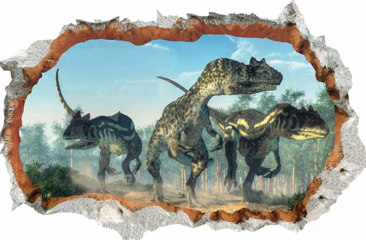 DINOSAURE 3D Autocollant mural XXL 60x90 cm Jurassic World Déco chambre garçon