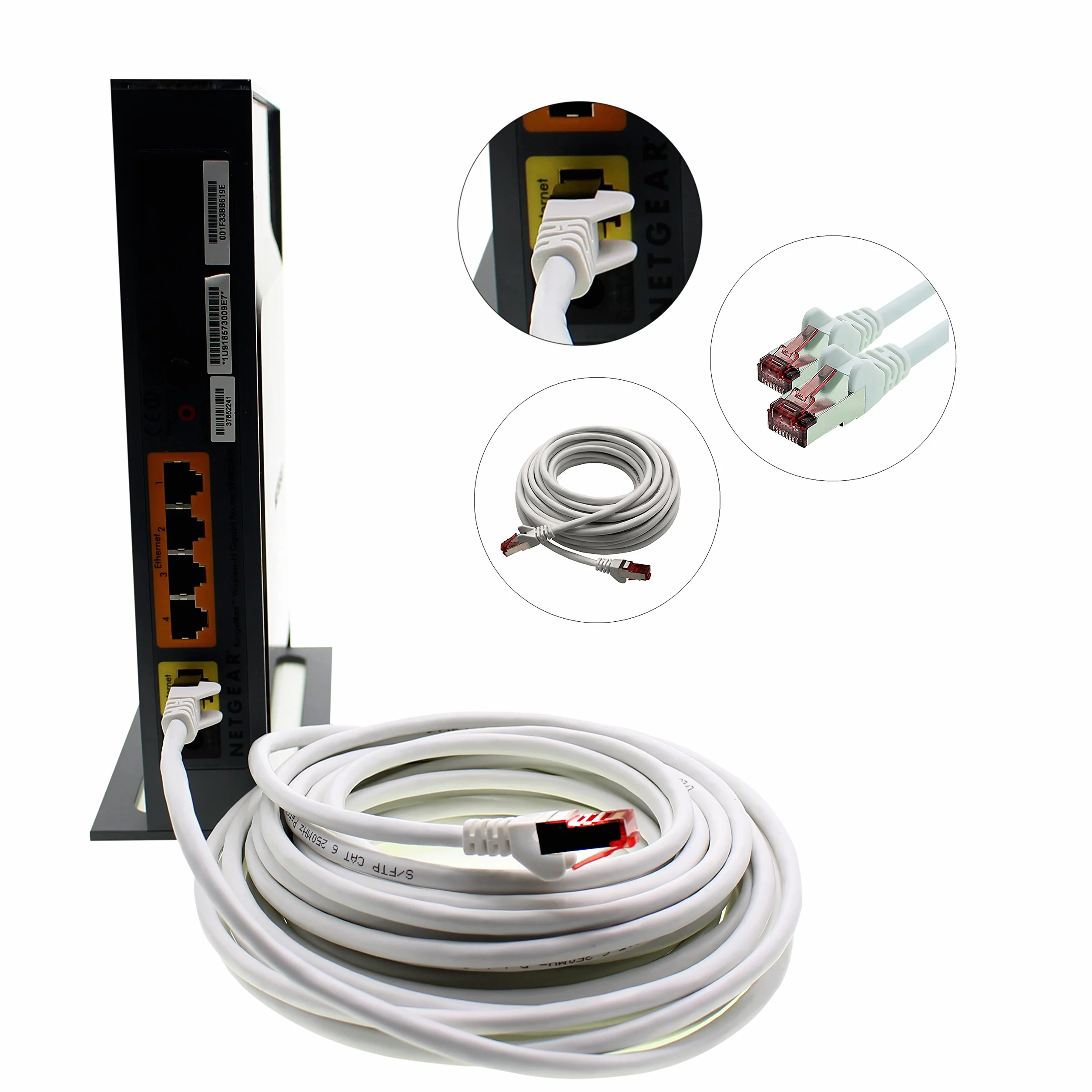 Câble réseau Cat.6 0,5m blanc SFTP Pimf 5 pièces