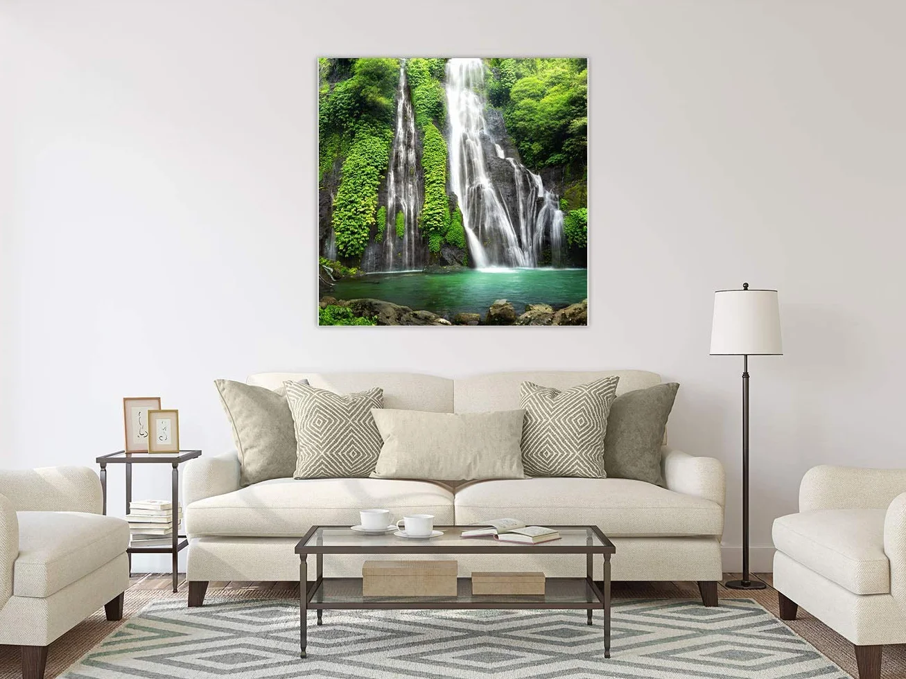OEDIM PVC Expansé Peinture Impression numérique Cascade Banyumala 150 x 60 cm | PVC Expansé pour Mur, résistant et économique
